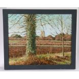 Ken Minns (Contemporary) Newly Ploughed Field, signed oil on board, 52cm x 42cm