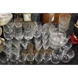 Stemmed and other glassware, to include set of six sherry glasses, decanter and stopper etc. (qty)