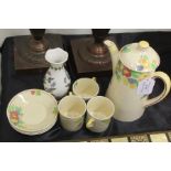 Royal Doulton Minden pattern part coffee set, consisting of coffee pot, three coffee cups and