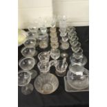 Quantity of glassware, 19th Century and later, to include champagne saucers, sherry etc. (qty)