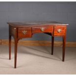 Edwardian mahogany lowboy, with rectangular top above three frieze drawers, on square tapering legs,