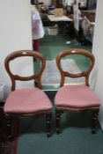 Pair of Victorian mahogany balloon back dining chairs (2)