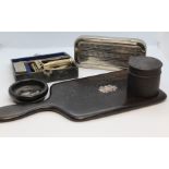 Wilkinson Sword razor in original box, together with a Rolls Razor, ebony and silver mounted pin