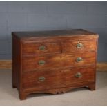 Edwardian mahogany chest of two short and two long drawers, with brass lion mask handle