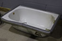 20th Century three quarter size enamel bath tub, 107cm x 73.5cm