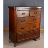 Early 20th Century chest of five drawers, with Art Nouveau style brass handles, 78cm wide