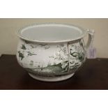 B.P & Co Victorian Kioto pattern porcelain chamber pot with crane and bamboo decoration,