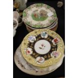 Decorative plates to include examples by Coalport, Imperial ivory, Spode's Byron etc. (qty)