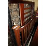 Edwardian mahogany and marquetry inlaid double bed, the headboard with swag and foliate