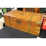 Victorian mahogany and brass bound writing box, 49.5cm wide
