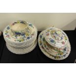 Masons Regency part dinner service, to include tureen and cover, two oval meat plates, seven shallow