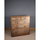Victorian chest of drawers, with two short the three long drawers, 106cm wide, 109cm high