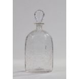 Victorian glass decanter, with bevel decorated body, 26.5cm high