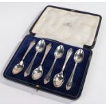 Set of six George V silver coffee spoons, Sheffield 1922, Mappin & Webb, each with pointed