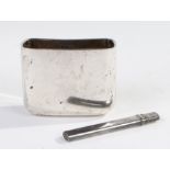 Late Victorian silver hip flask cup, London 1897, maker marks partially rubbed, together with a