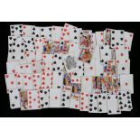 19th Century playing cards (approx. 94 cards in total), the ace of spades reading 'Honi Soit Qui Mal