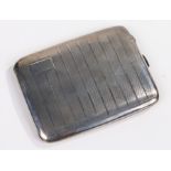 George V silver cigarette case, Birmingham 1930, Henry Matthews, the engine turned case with