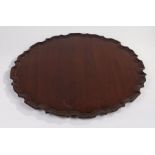 George III style mahogany tray, with pie crust border, 55.5cm diameter