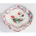19th Century Derby dish, of shell shaped form, decorated in the Chinese taste, with floral rim and
