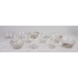 Eleven Victorian glass finger bowls, 12.5cm diameter, together with two larger (13)