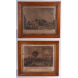 Two 19th Century prints, each The Figures by R Pollard, the entitled 'The Mill at Baldock in Herts',
