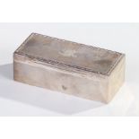 Good quality Edwardian silver box, London 1906, makers marks partially rubbed, of rectangular