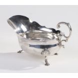 Late Victorian silver sauce boat, London 1894, maker Charles Boyton & Son, with flying C scroll