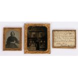 A charming Ambrotype, of John King Machine Printers shop front and an image of a lady, together with