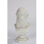 Parian ware bust, of Brahms, stamped to the back KPM, 20cm high