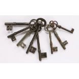 Collection of keys, 18th and 19th Century, 8cm x 11.5cm, (8)