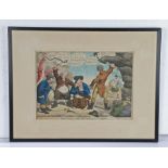 After Charles Williams, satirical print, Revenue officers nabbing a smuggler, 35cm x 24cm