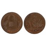 British Token, Copper Halfpenny, William Lutwyche, Copper Halfpenny, obverse fence and gateway, over