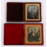 Antoine Claudet (1798-1867) Two daguerreotypes, a young gentleman and a young lady both cased.