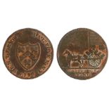 British Token, copper Halfpenny, 1796, Kent, TENTERDEN HALFPENNY, reverse TO CHEER OUR HEARTS