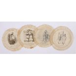 Collection of printed Doilies, attributed to Harriet or Kate Churchyard, to include Never say Die,