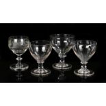 Collection of 19th Century glass rummer's, the first rummer engraved with a domino and zig zag lines