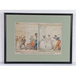 After George Cruikshank, satirical print, Arrogance, (or Nonchalance) of the Tenth Retorted, 34cm