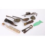 Collection of objects, to include a pair of 19th Century steel Gilbert Superfine snuffers, a seal, a