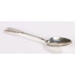 George III silver birth and death table spoon, London 1812, maker Thomas Johnson, the fiddle pattern