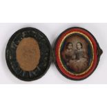 19th Century sixteenth plate daguerreotype, of two young ladies who appear to be sisters, oval plate