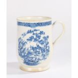 18th Century Bow porcelain mug, circa 1765, with Boy on Buffalo and Man on Bridge transfer print,