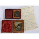 19th Century post-mortem daguerreotypes (memorial portraiture/mourning portrait) of a young girl and