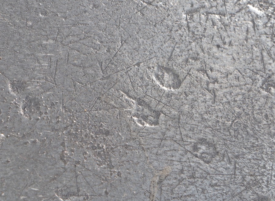 18th Century pewter charger, circa 1749, touch marks for Sam Ellis, with a board rim 42cm diameter - Image 2 of 2