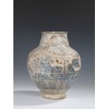 Sultanabad underglaze blue painted pottery vase, Persia, 13th/14th Century, decorated in cobalt-