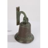 Bronze bell, with wall mount, 22cm high