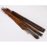 Collection of arrows, to include African, Borneo examples, together with a leather clad quiver