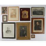 Collection of prints, to include a portrait of John Hunter, another portrait, Brathay Bridge, The