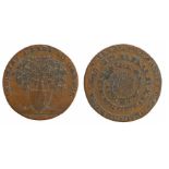 British Token, copper Halfpenny, INDUSTRY LEADS TO HONOUR, reverse Several Thousand Young Healthy