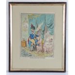 After James Gillray, satirical print Fashionable-jockeyship, 27cm x 36cm