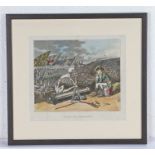 After Thomas Rowlandson, satirical print, Death of Bonaparte, 25cm x 22cm